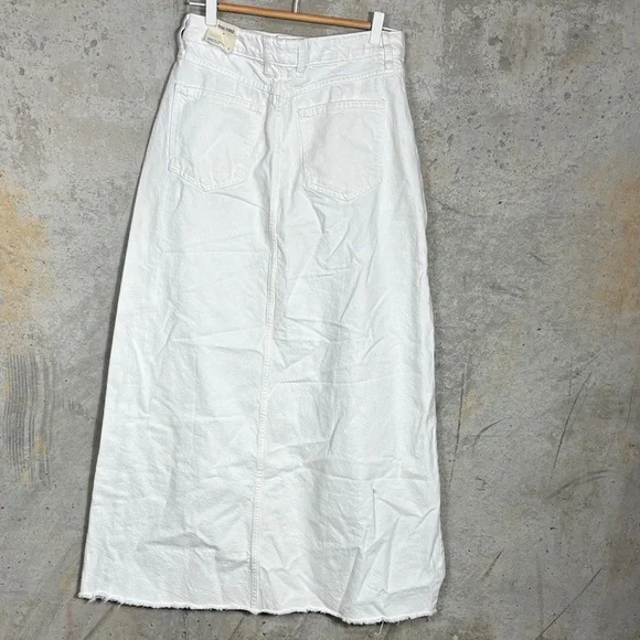 We The Free Come As You Are White Denim Western Boho Maxi Skirt - Picture 5 of 12